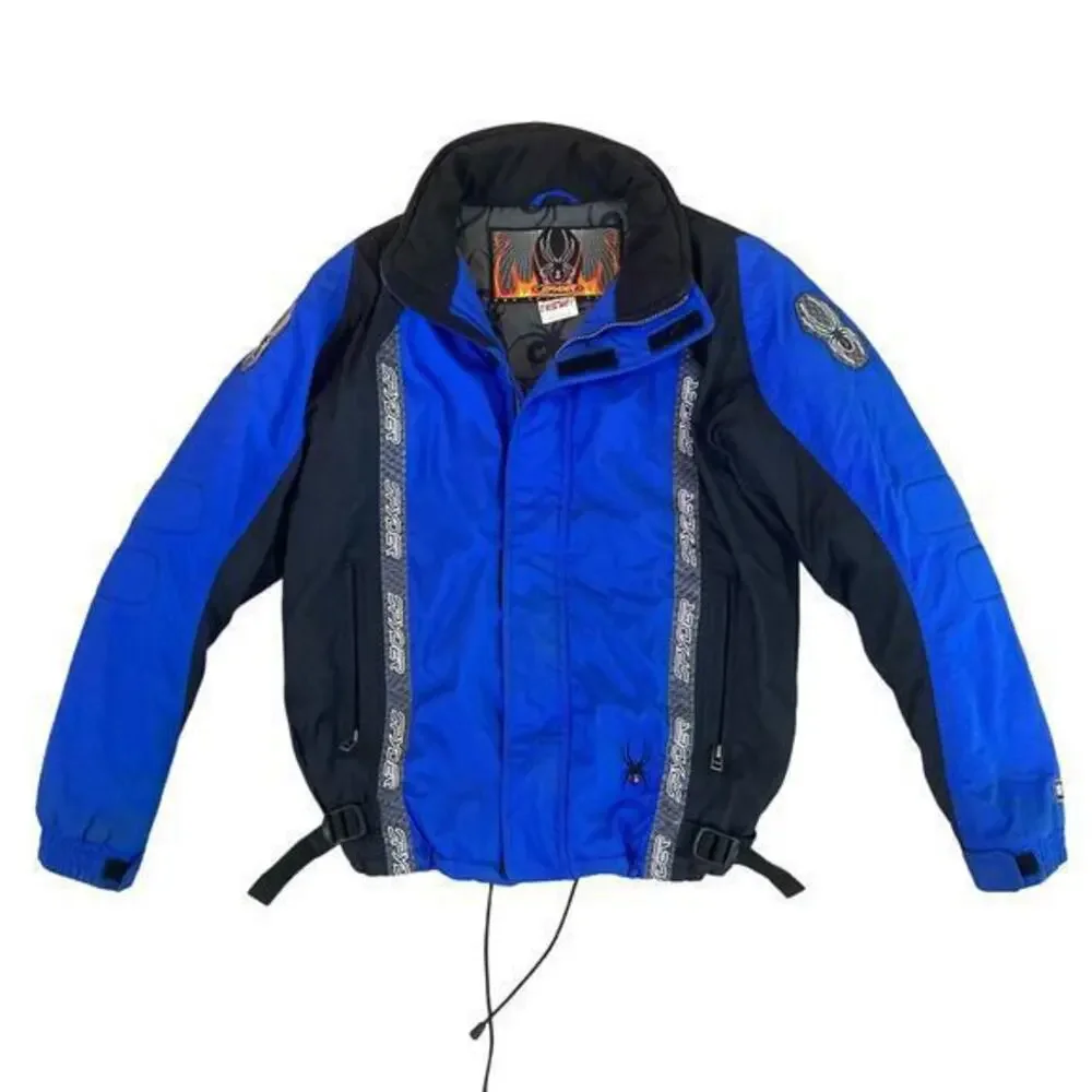 Spyder Boys 18 XL Blue Black Colorblock Puffer Ski Snow Jacket Winter Coat